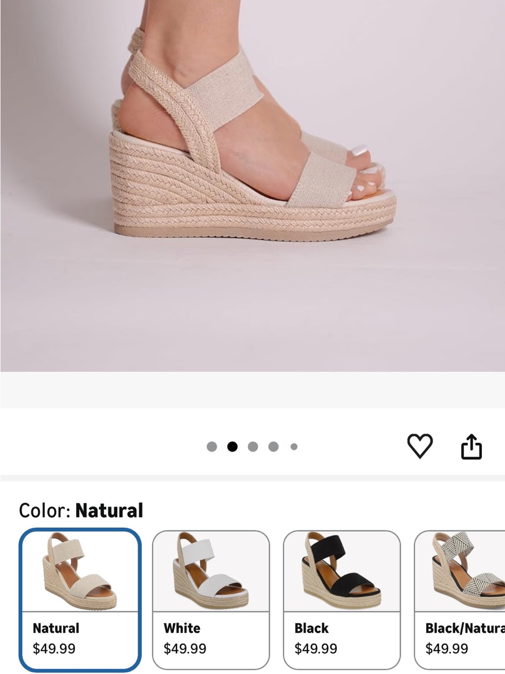 Natural Espadrille Wedge Sandals - Women